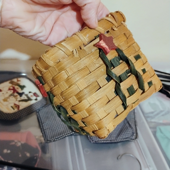 10 for $10 Festive Woven Basket with Fabric Coasters - Picture 6 of 8